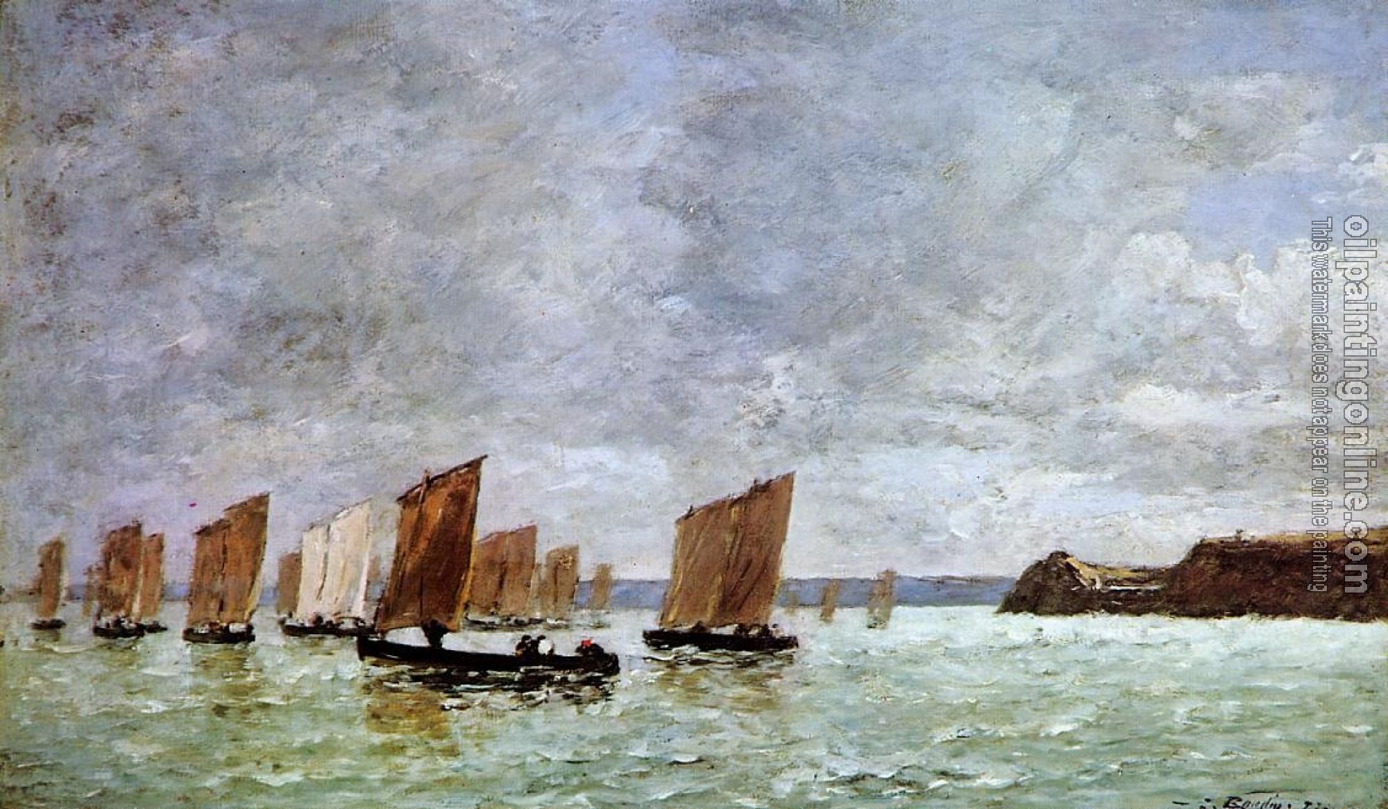 Boudin, Eugene - Camaret, Fishing Boats off the Shore